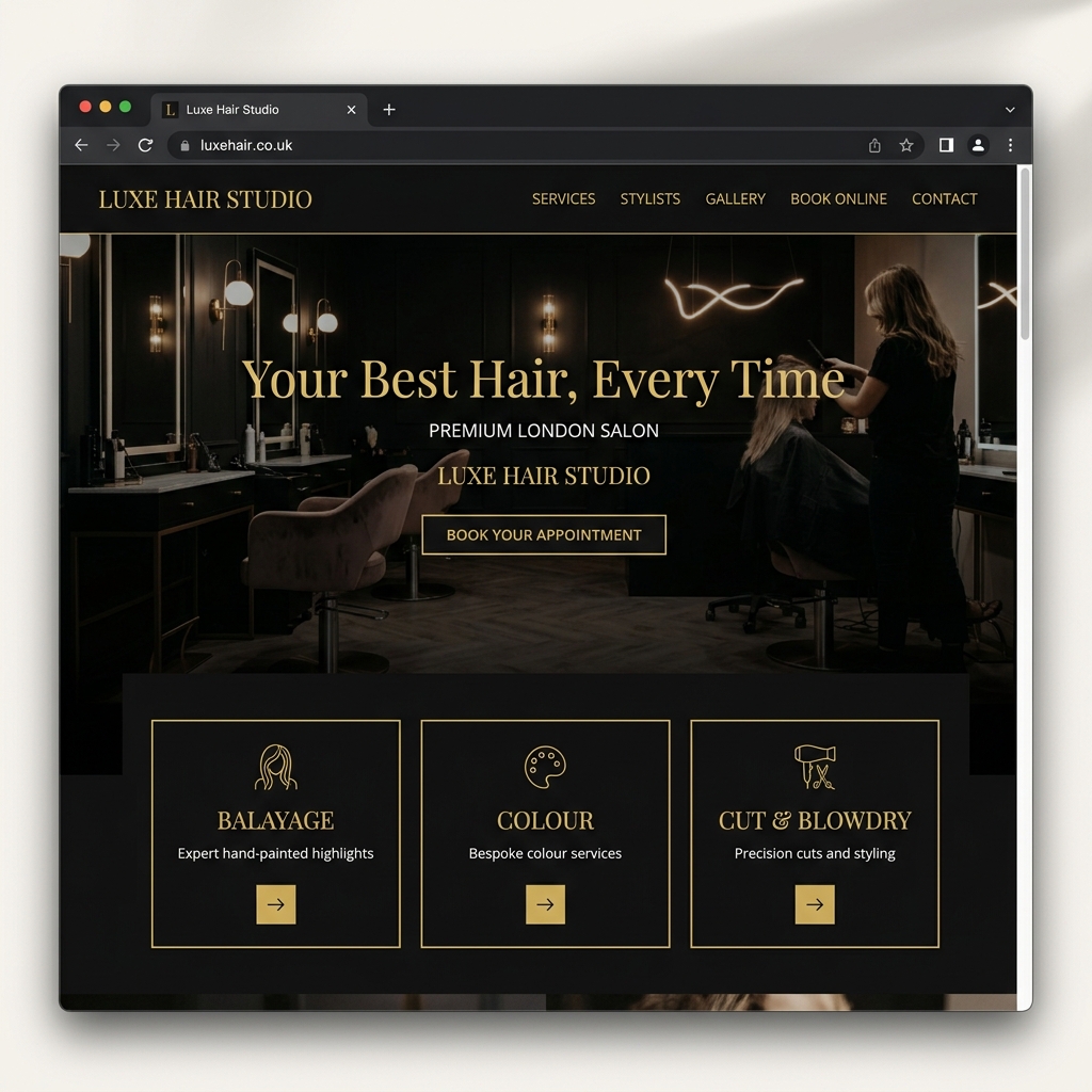 Luxe Hair Studio website preview