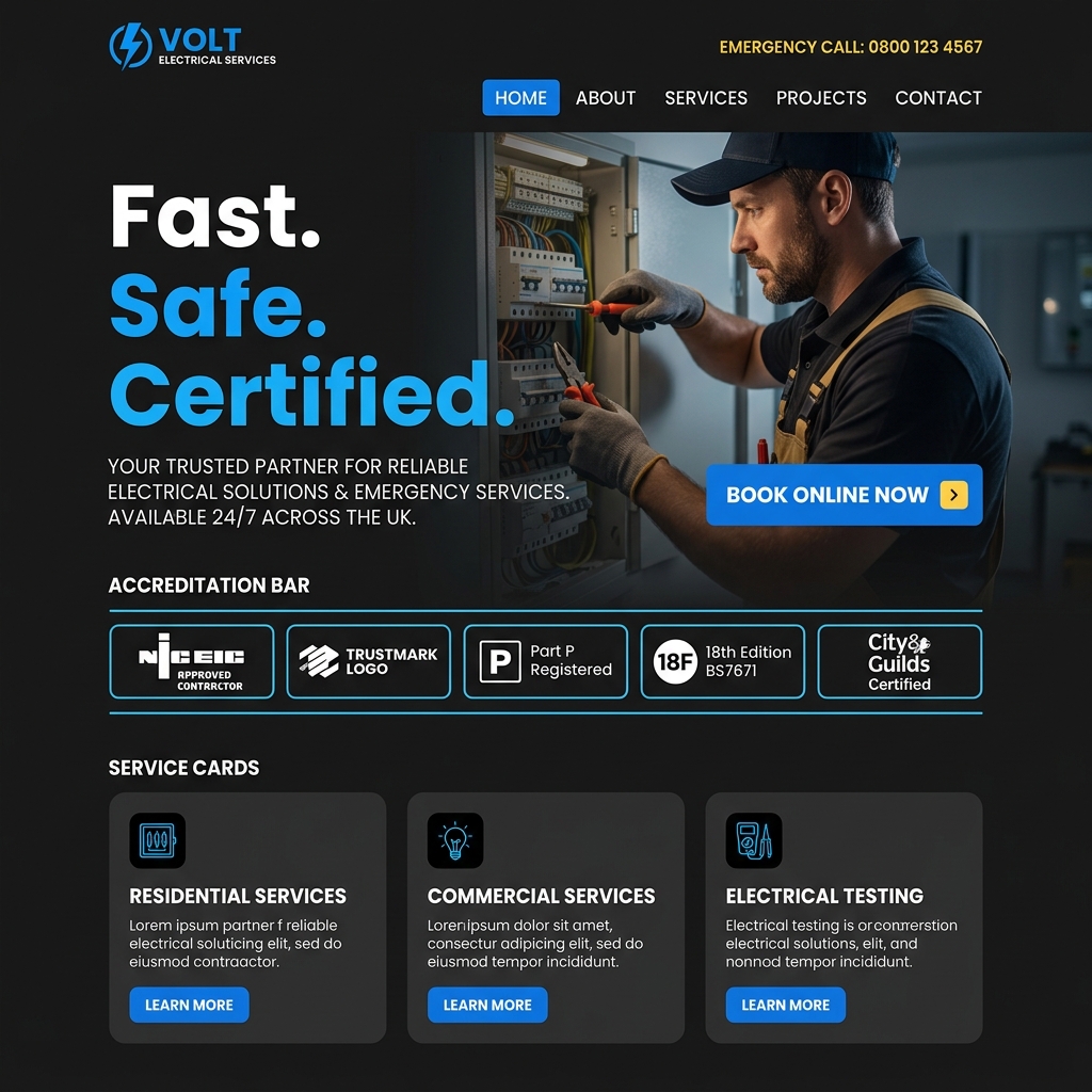 Volt Electrical Services website preview